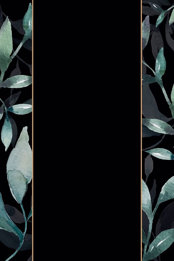 Green leaf patterned blank frame vector
