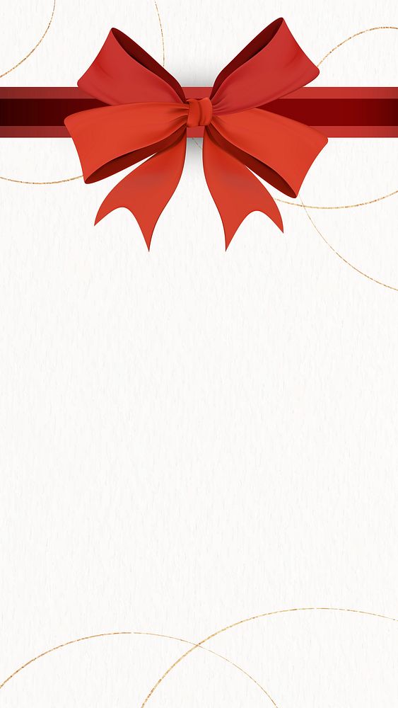 Red ribbon element on beige background vector