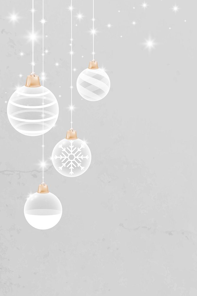 White Christmas bauble patterned on gray background vector