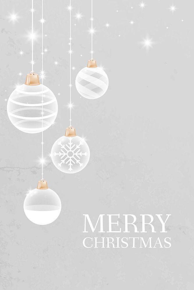 White Christmas bauble patterned on gray background vector