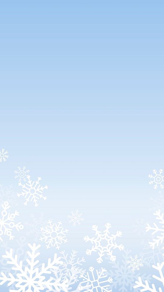 White snowflakes patterned on blue mobile phone wallpaper vector