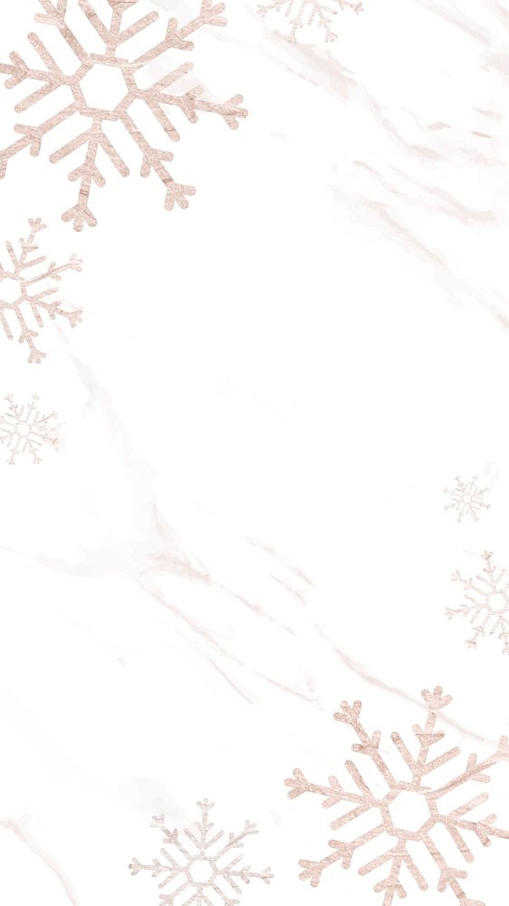 Snowflakes patterned on white mobile phone wallpaper vector