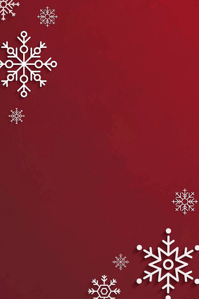 Snowflake Christmas frame design on a red background vector