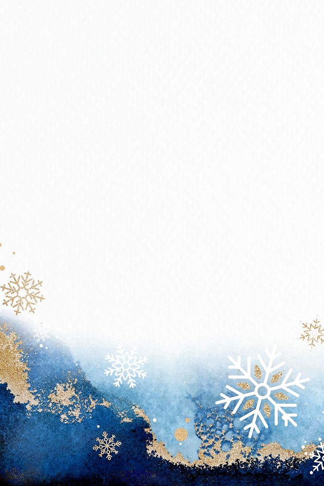 Snowflake Christmas frame on a glittery background vector