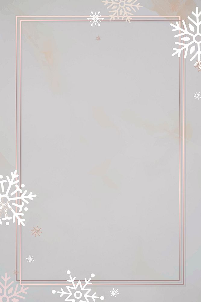 Snowflake Christmas frame design on a gray background vector
