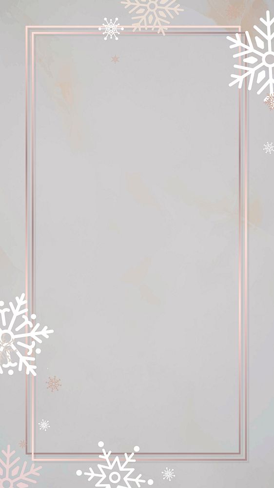 Golden Christmas rectangle frame mobile wallpaper vector