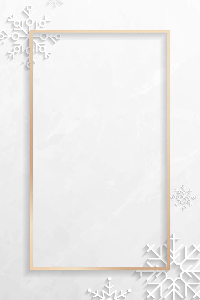 Rectangle snowflake Christmas frame vector
