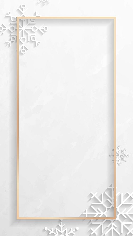 Snowflake Christmas frame mobile phone wallpaper vector