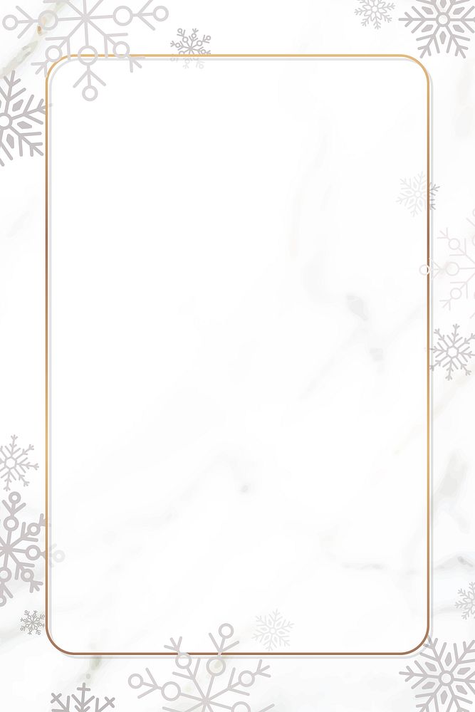 Snowflake Christmas frame design on white background vector