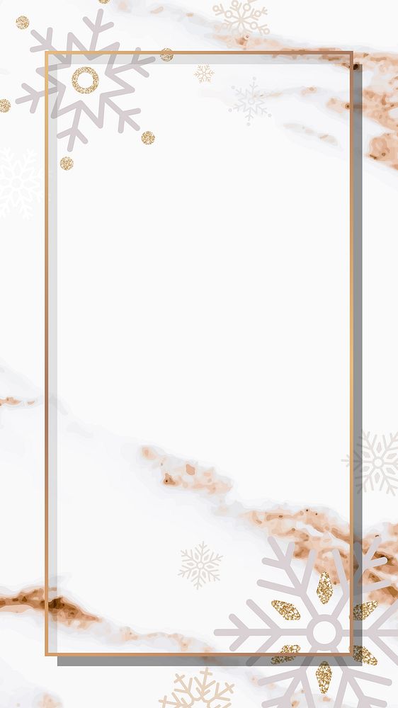 Golden rectangle Christmas mobile phone wallpaper vector