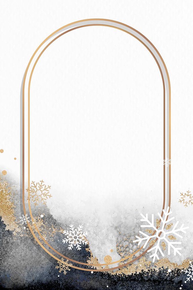 Oval Christmas frame design vector