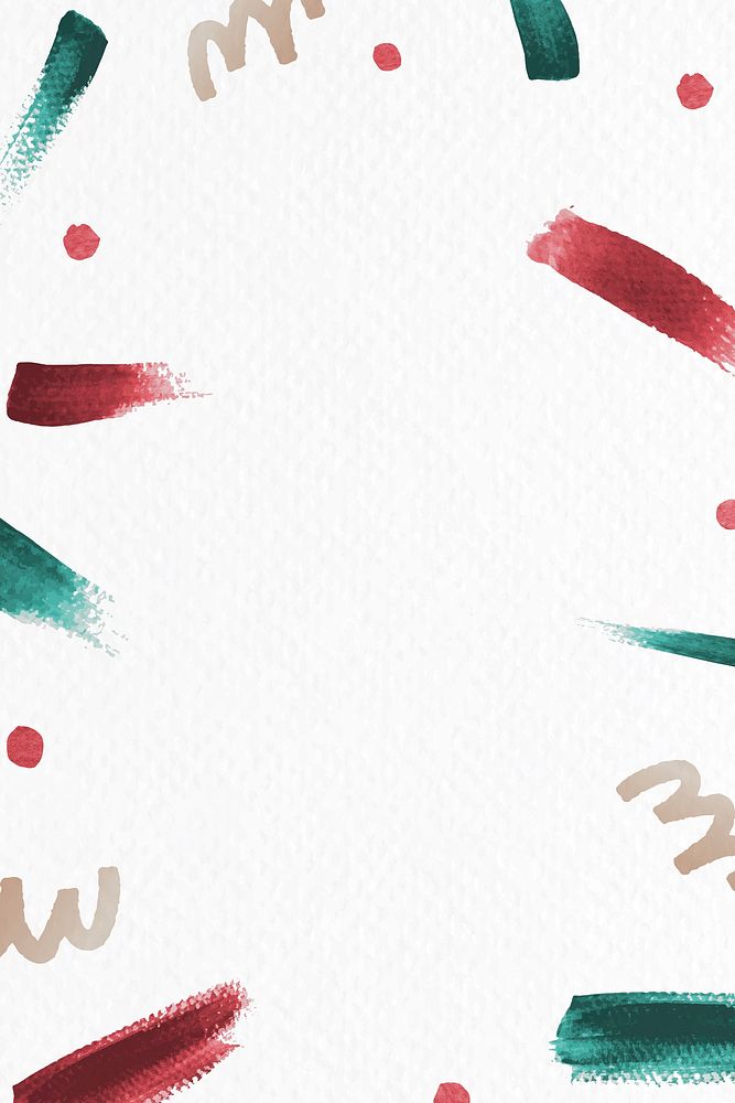 Red and green brush stroke Christmas background vector