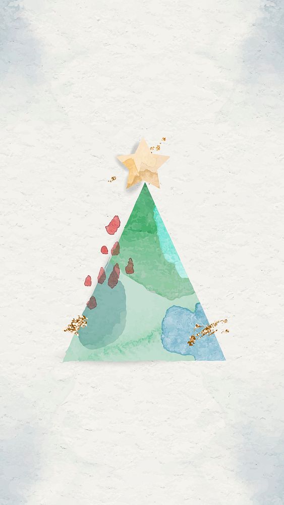 Christmas tree mobile phone wallpaper vector
