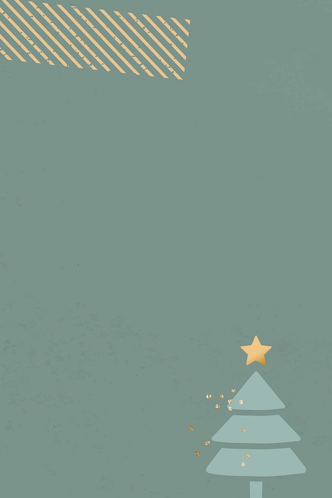 Christmas patterned on green background vector