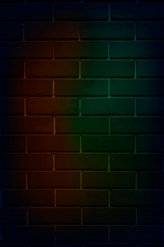Brick wall in neon light vector