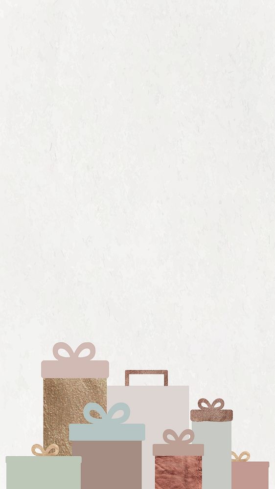New Year gift boxes on textured background mobile phone wallpaper