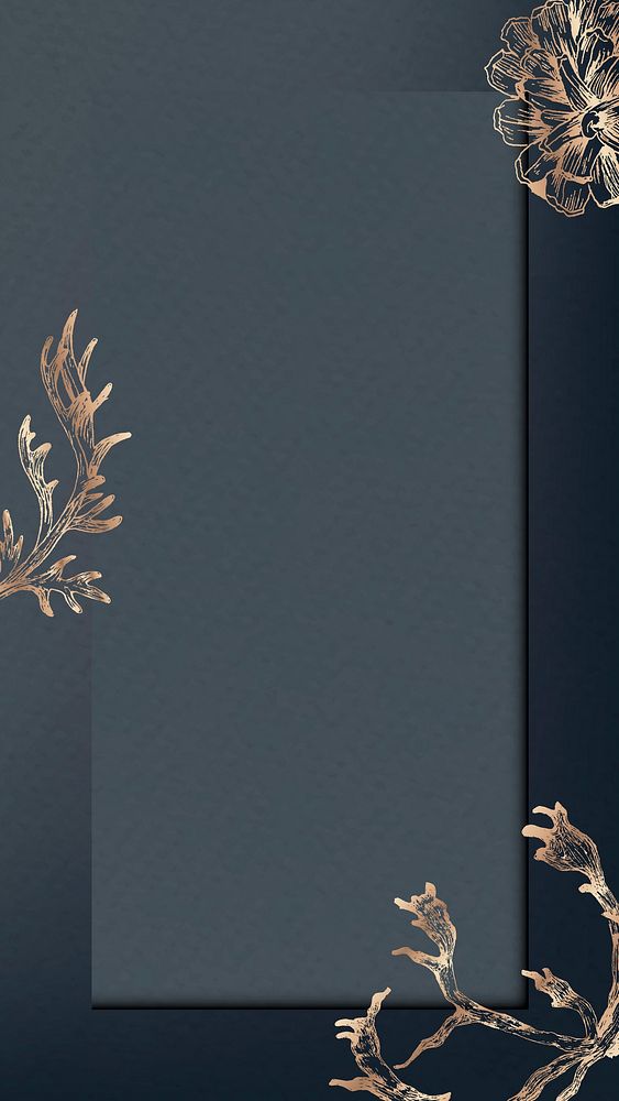 Bronze winter pattern on blue mobile phone wallpaper