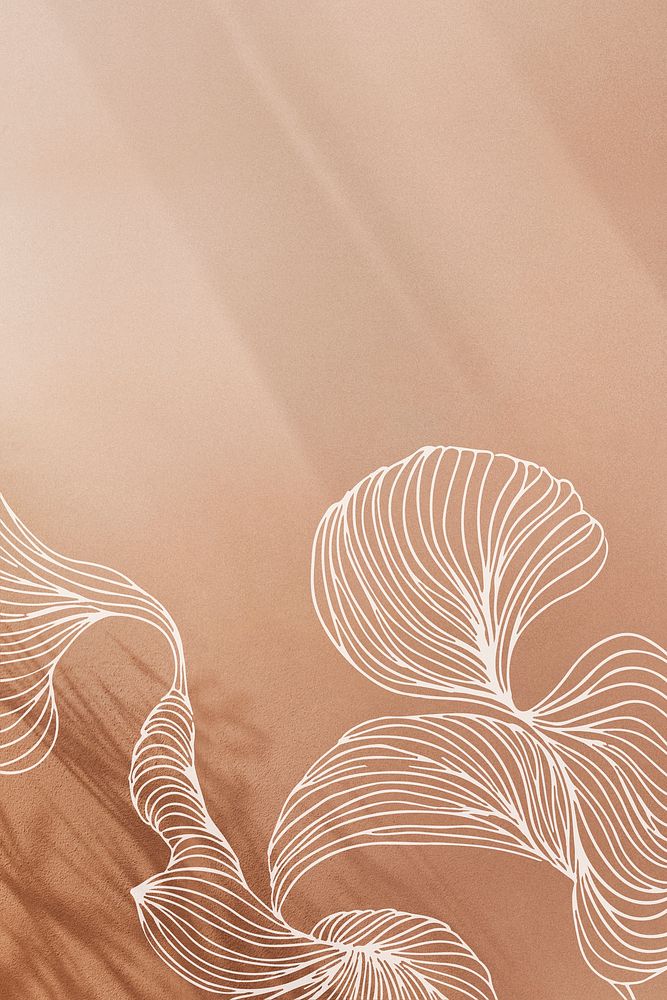 Brown floral swirl frame illustration