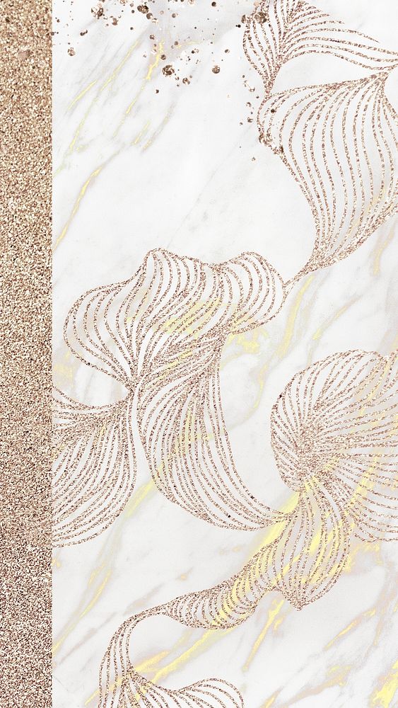 Golden swirly abstract art mobile phone wallpaper