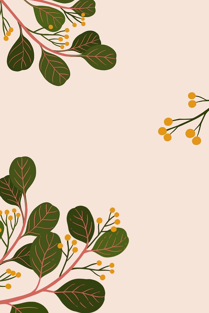 Botanical copy space on a pink background illustration