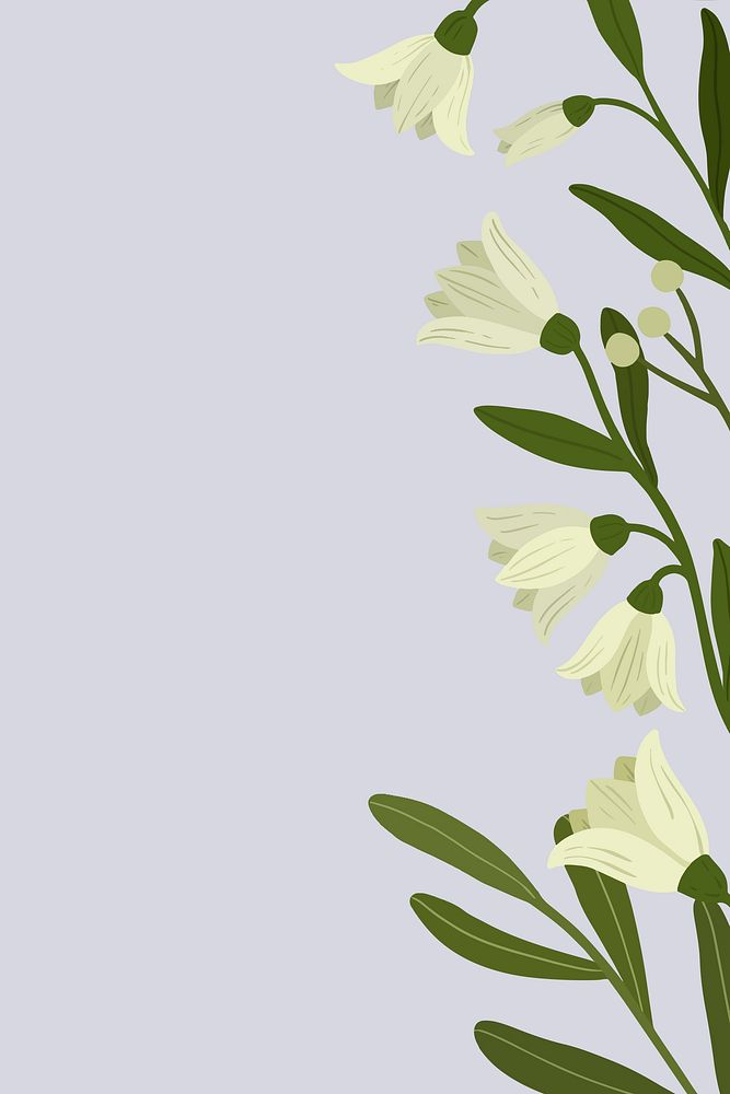 White botanical copy space on a purple background