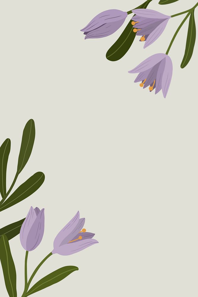 Purple botanical copy space on a gray background illustration