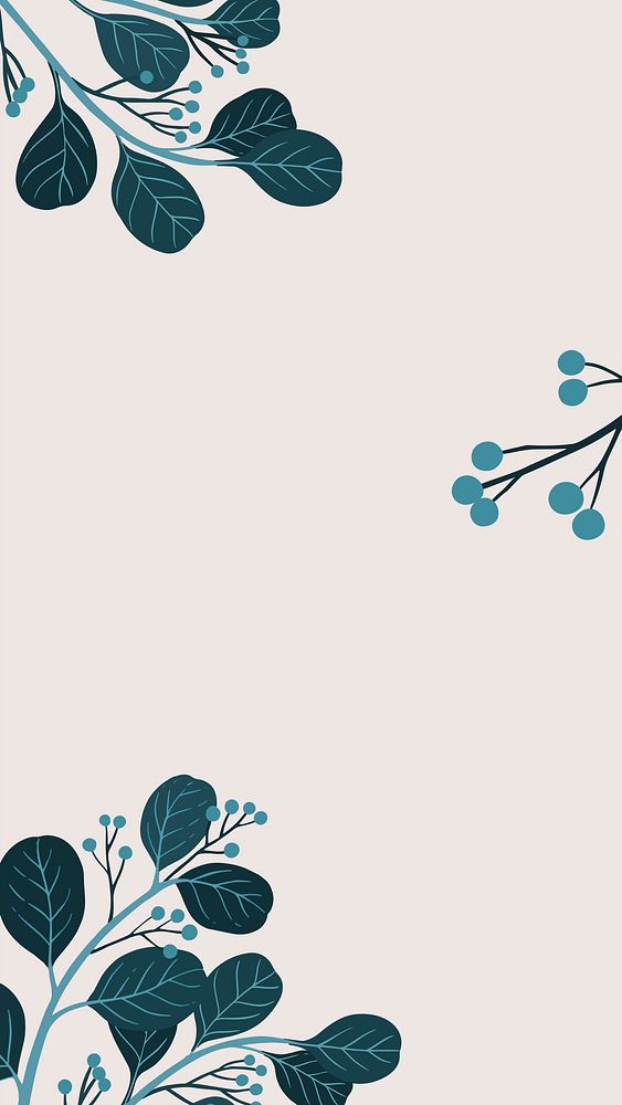 Botanical copy space on a gray phone background vector