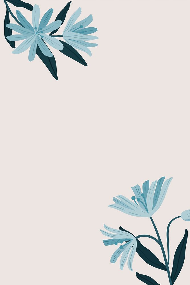 Blue botanical copy space on a pink background vector