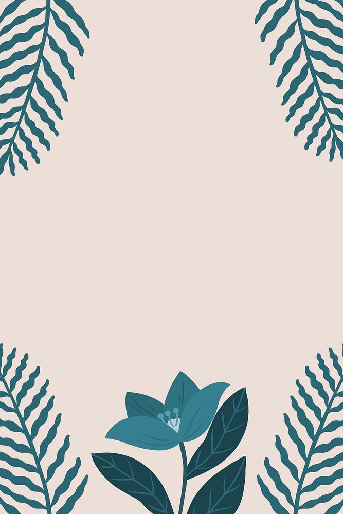 Blue floral copy space on a pink background illustration