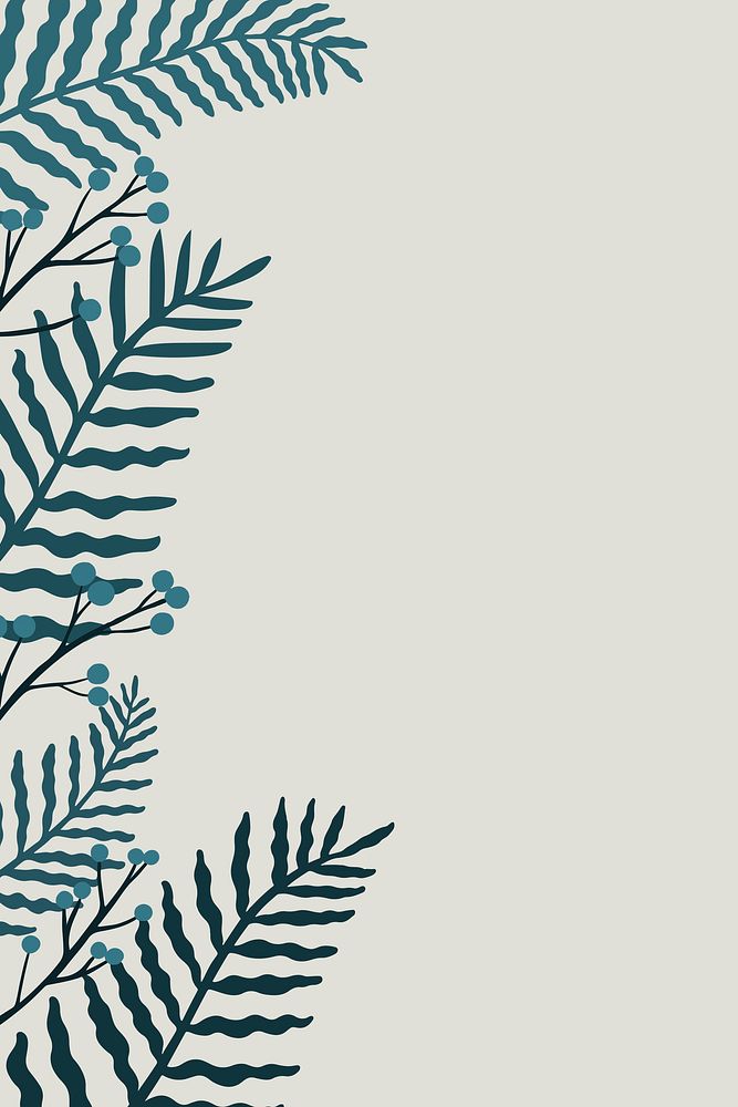 Leafy botanical copy space on a gray background vector