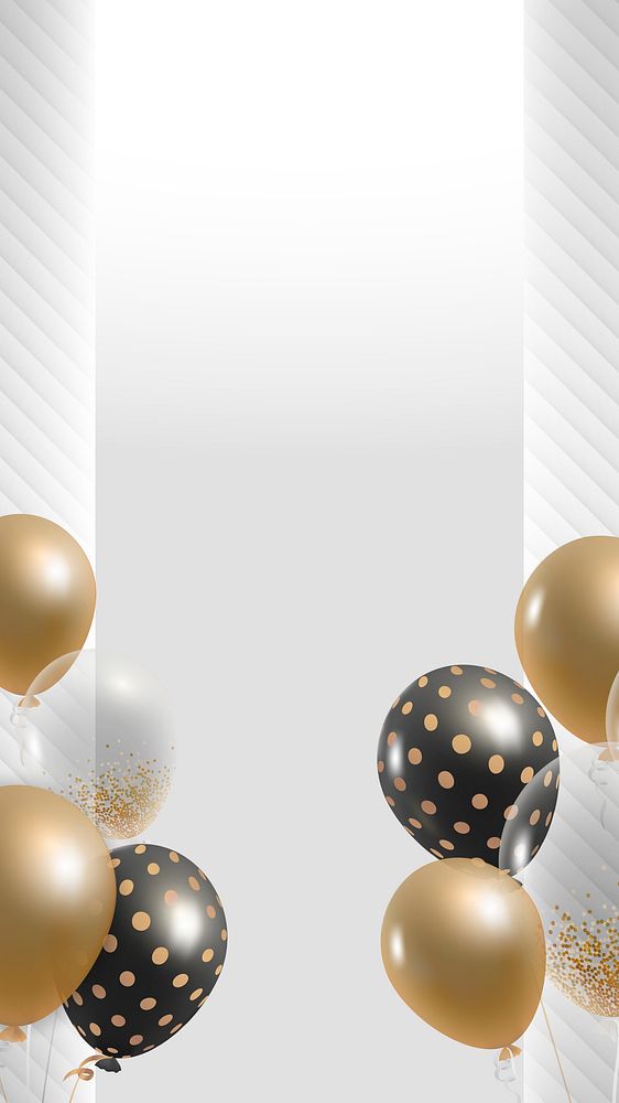 Elegant balloons frame design mobile phone wallpaper vector