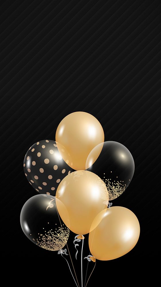 Elegant balloons design vector on black background