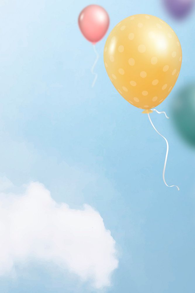 Colorful flying balloons template design vector