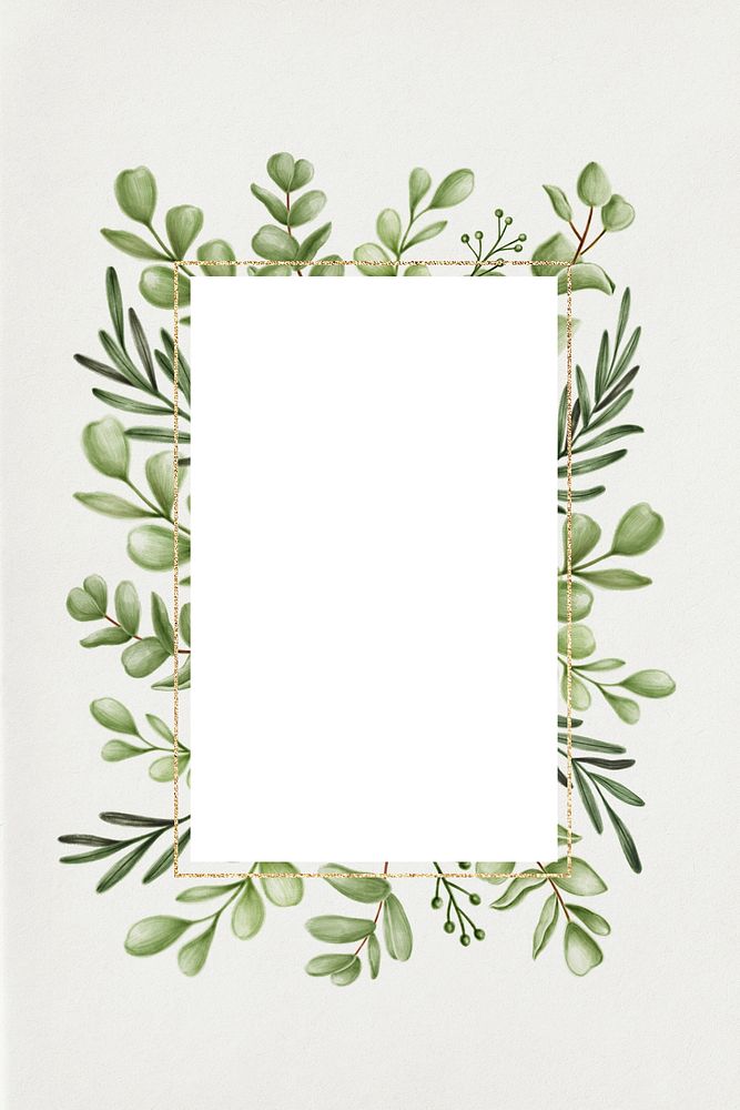 Green floral frame illustration