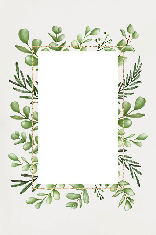 Green floral frame vector