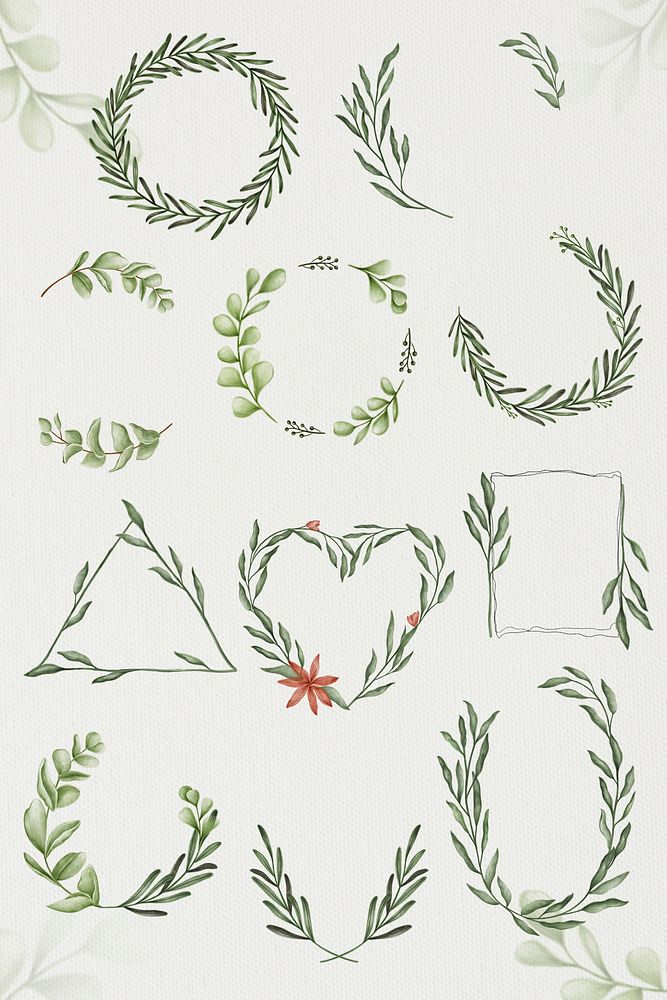 Floral wreaths collection illustration