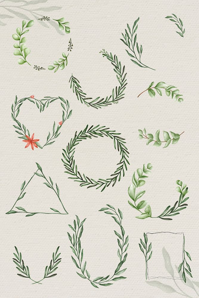 Floral wreaths collection vector