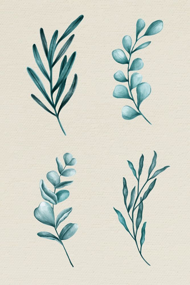 Green leaves collection vector