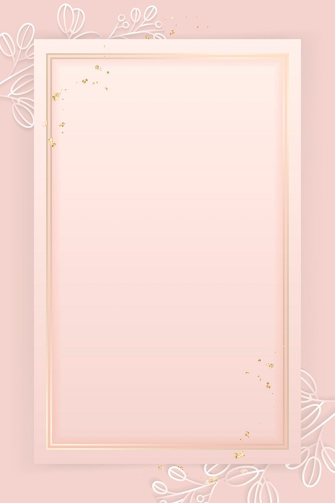 Rectangle frame on floral pattern pink background vector