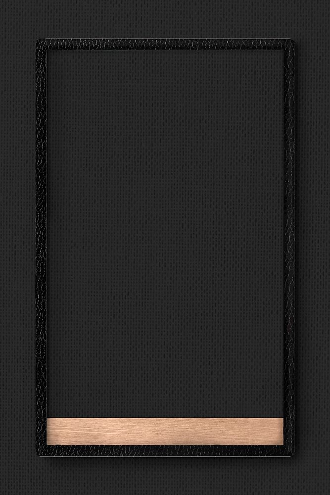 Black leather frame on black fabric texture background vector