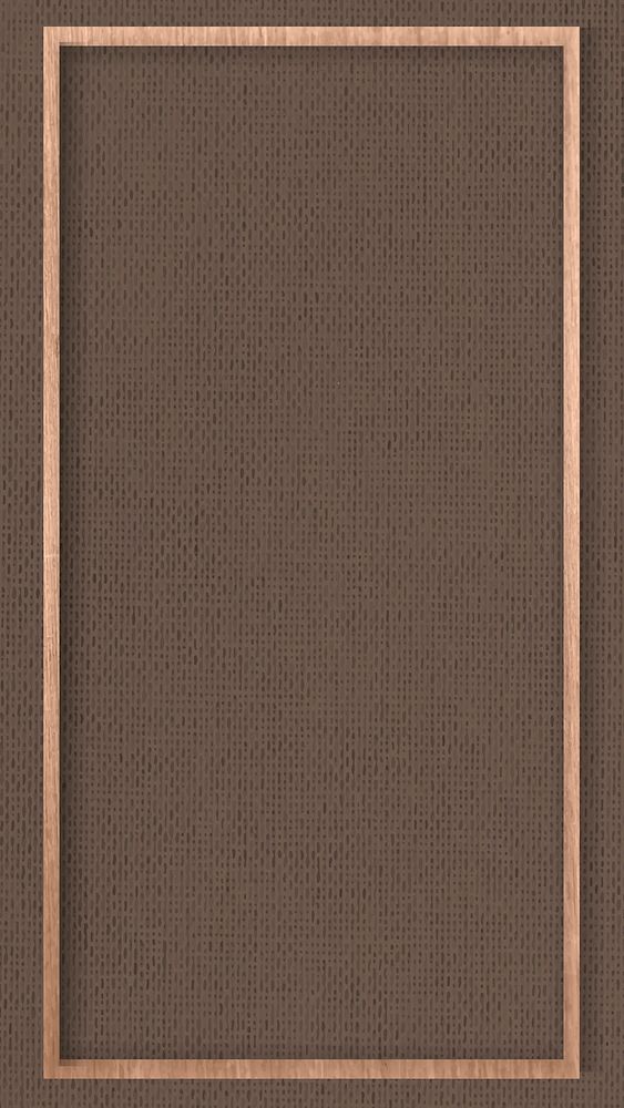 Wooden frame on brown fabric texture mobile screen template vector