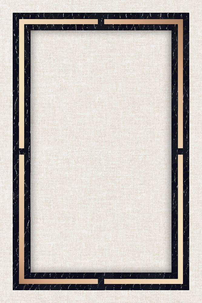 Black leather frame on beige textile background vector