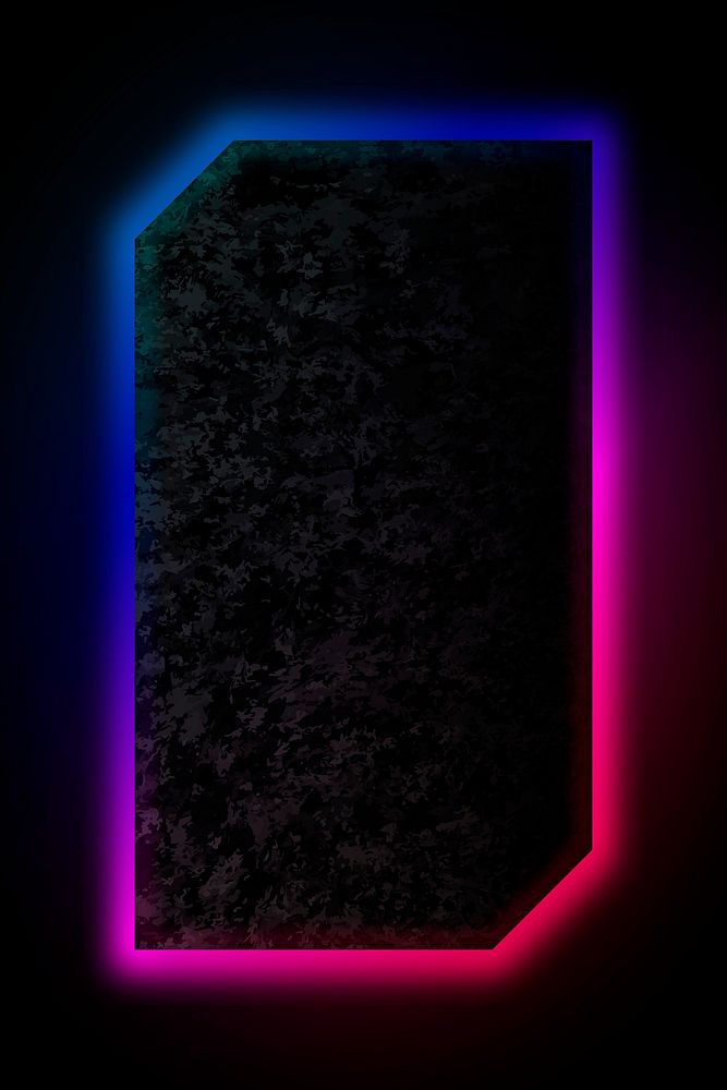 Blue and pink neon light frame template vector