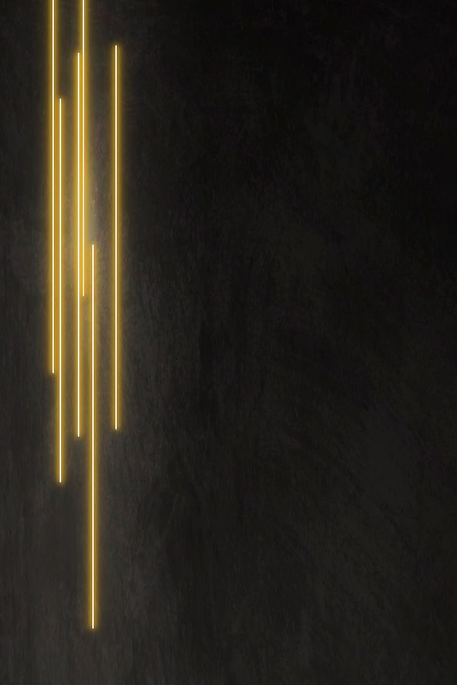 Yellow glowing lines on black background vector