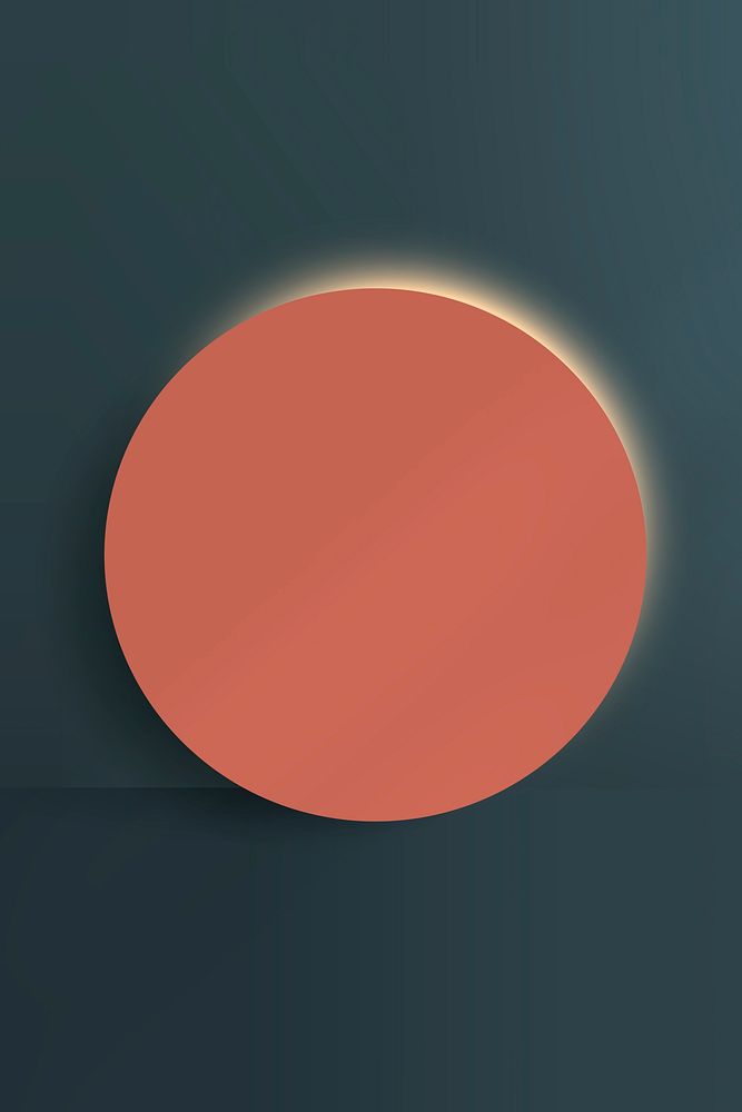 Orange round paper cut on blue background vector