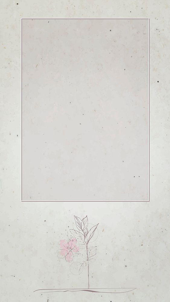 Gray floral rectangle frame vector