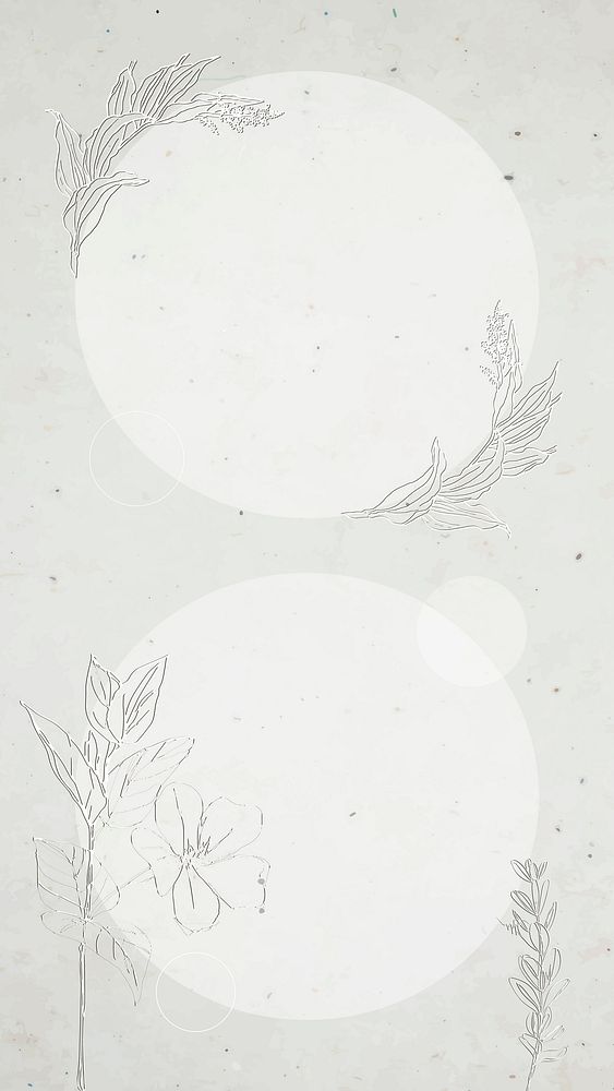 Gray round floral frame vector