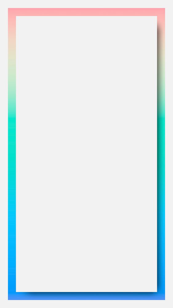 Pastel blue and green holographic pattern frame mobile phone wallpaper vector