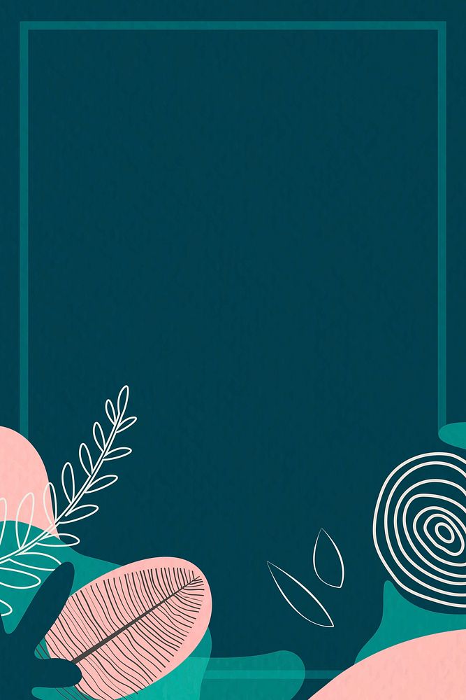 Green and pink abstract botanical patterned background vector