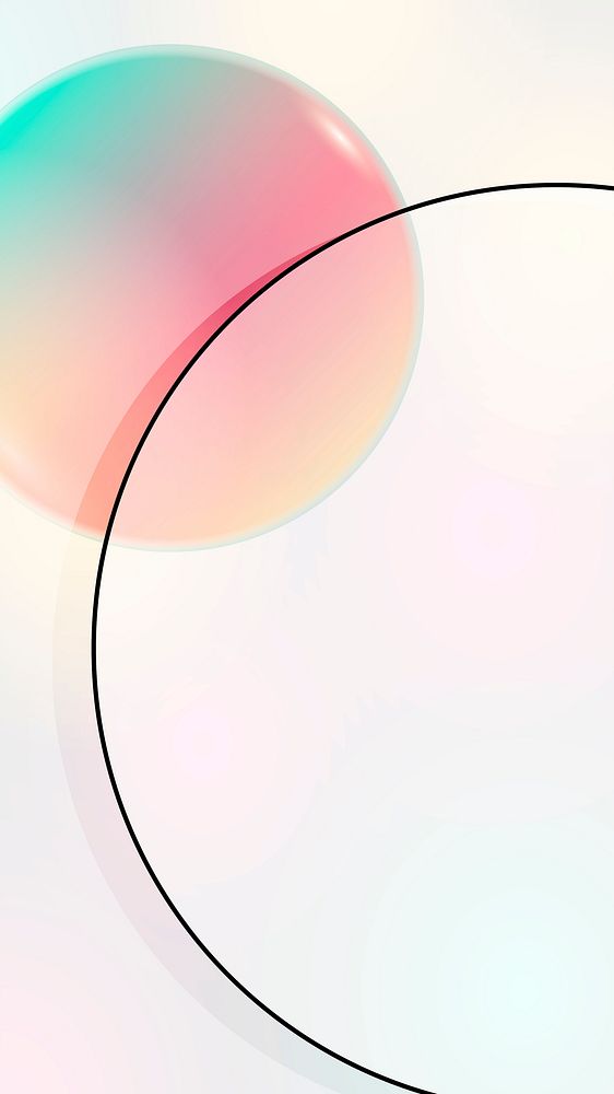 Colorful round geometric mobile phone wallpaper vector